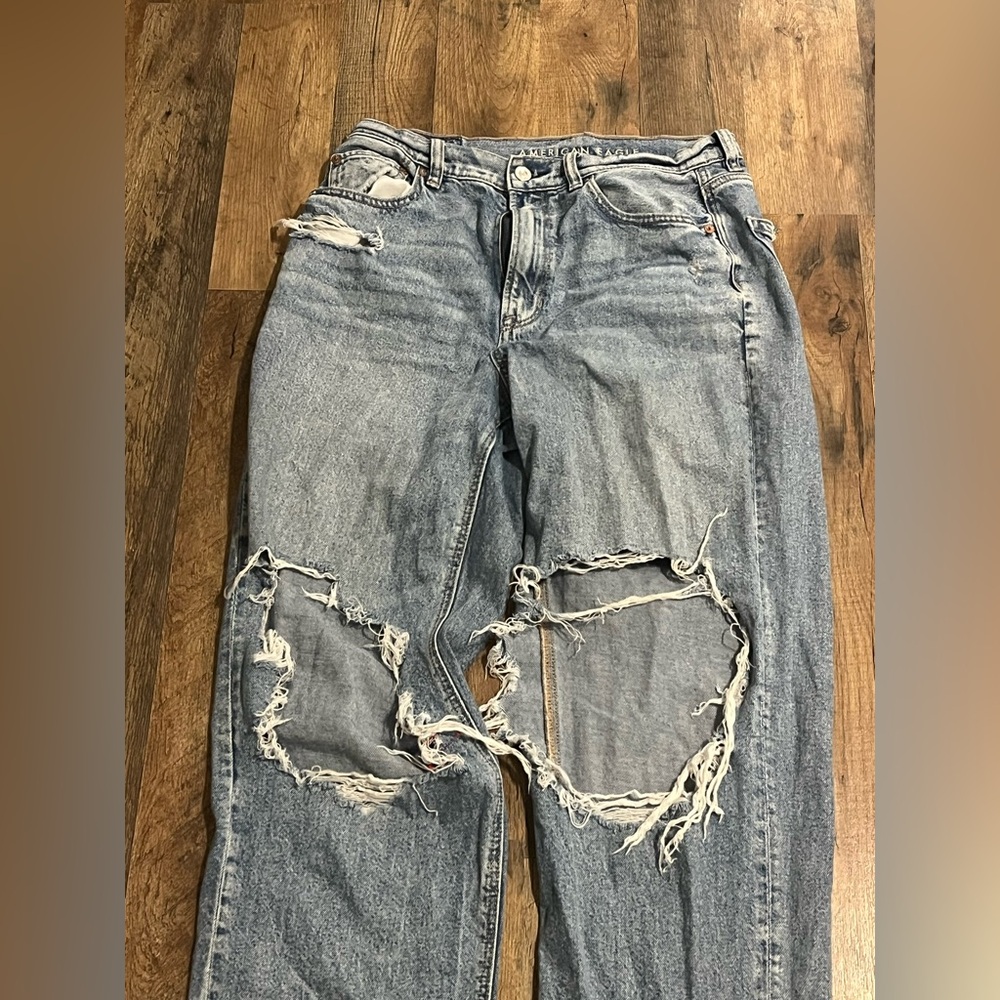 Distressed Blue Jeans